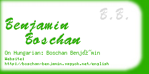benjamin boschan business card